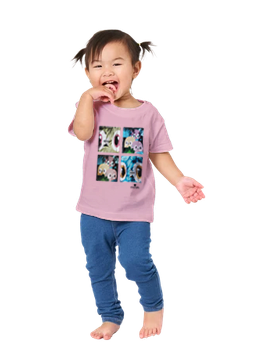 T-shirt enfant le regard des Poussinous rose