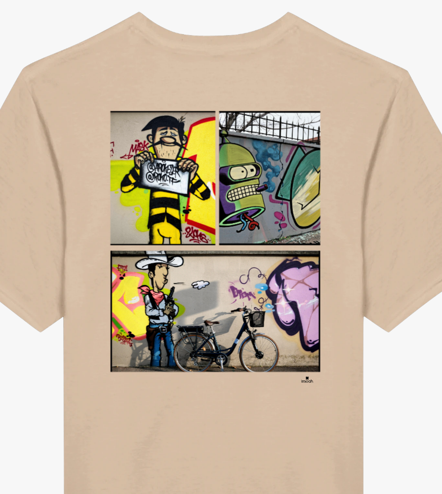 T-shirt street art expression urbaine beige