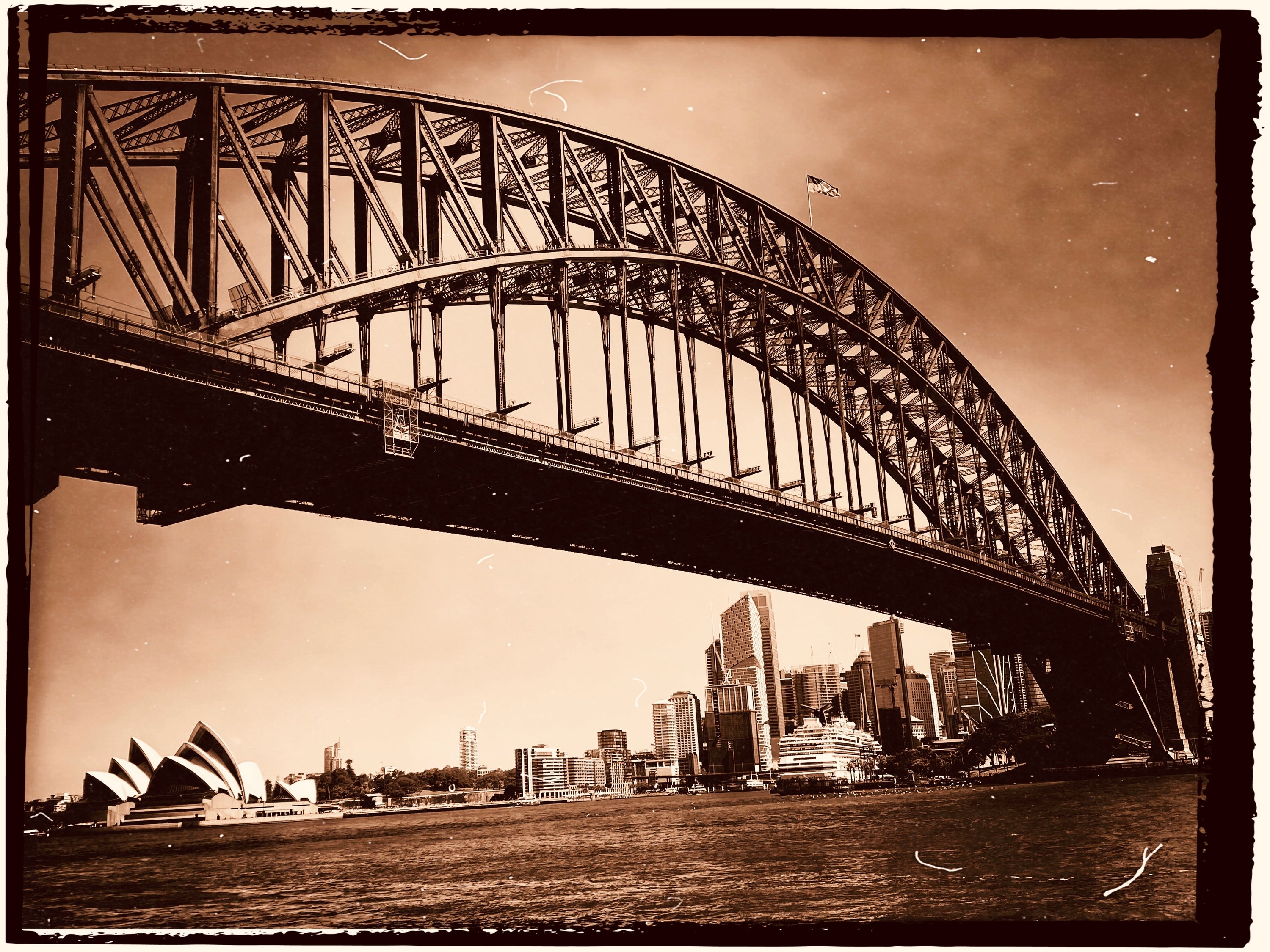 T-shirt voyage harbour bridge blanc